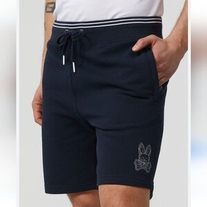 Psycho Bunny Mens Larkin Shorts in Navy Blue and White Size XS